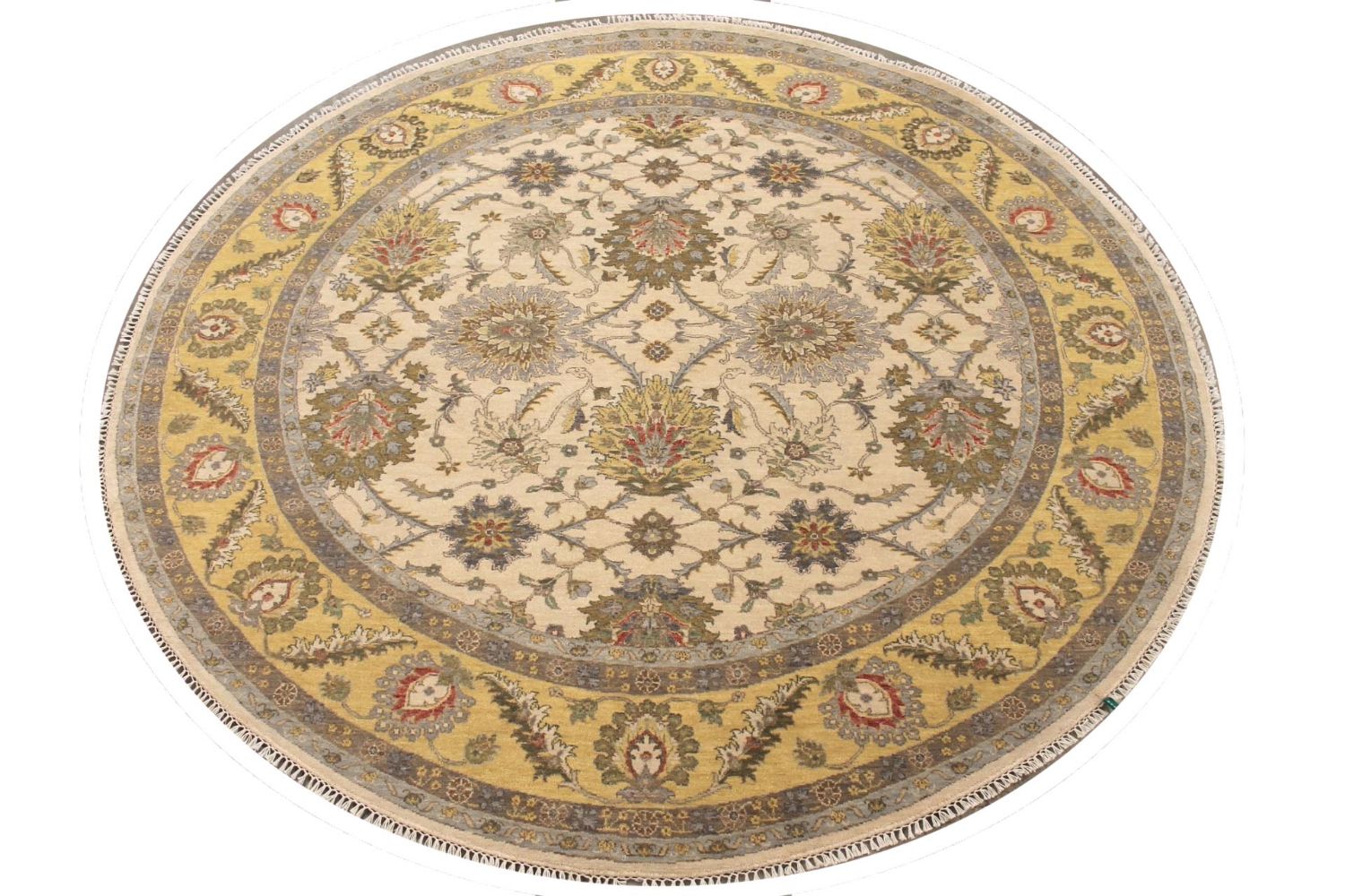 8 ft. Round & Square Traditional Hand Knotted Wool Area Rug - MR029762