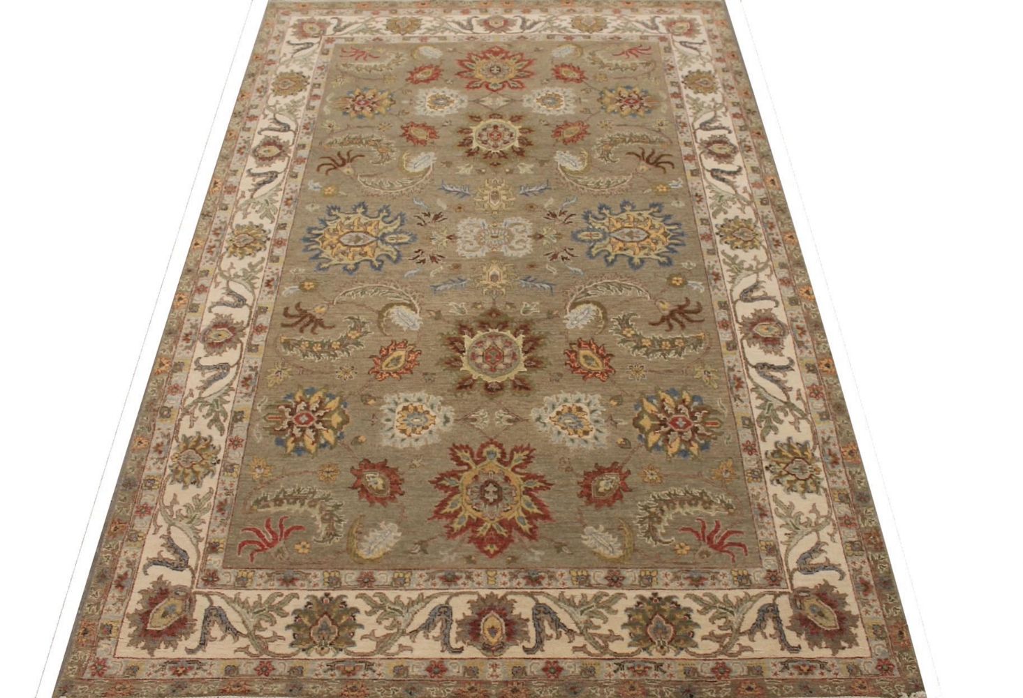 6x9 Traditional Hand Knotted Wool Area Rug - MR029774