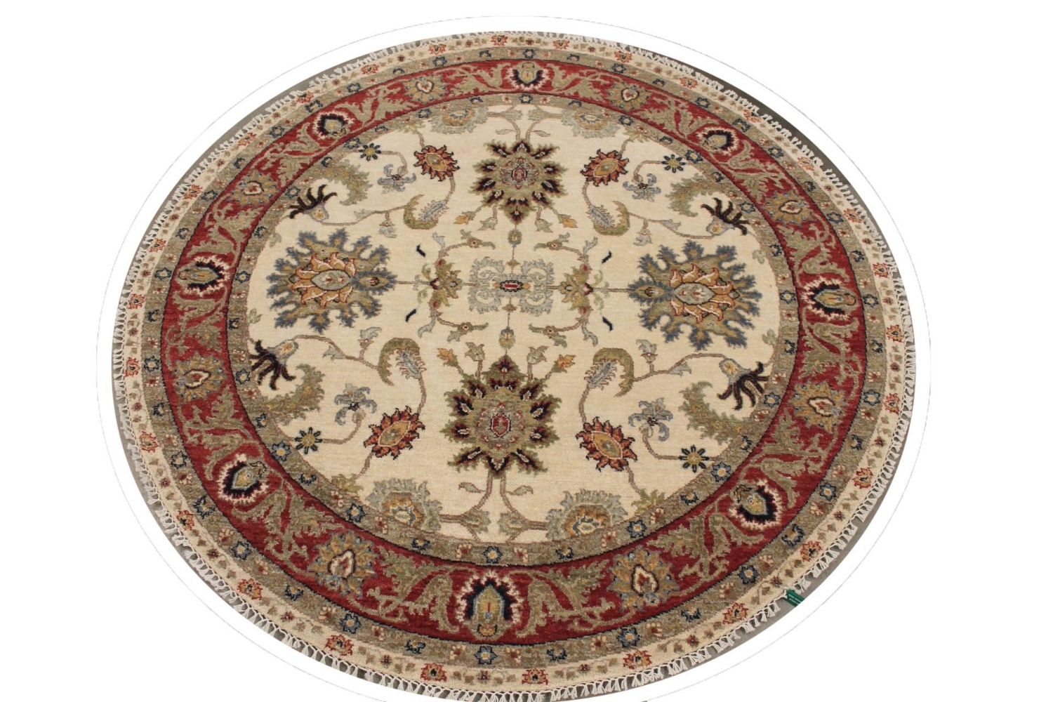 5 ft. Round & Square Traditional Hand Knotted Wool Area Rug - MR029775