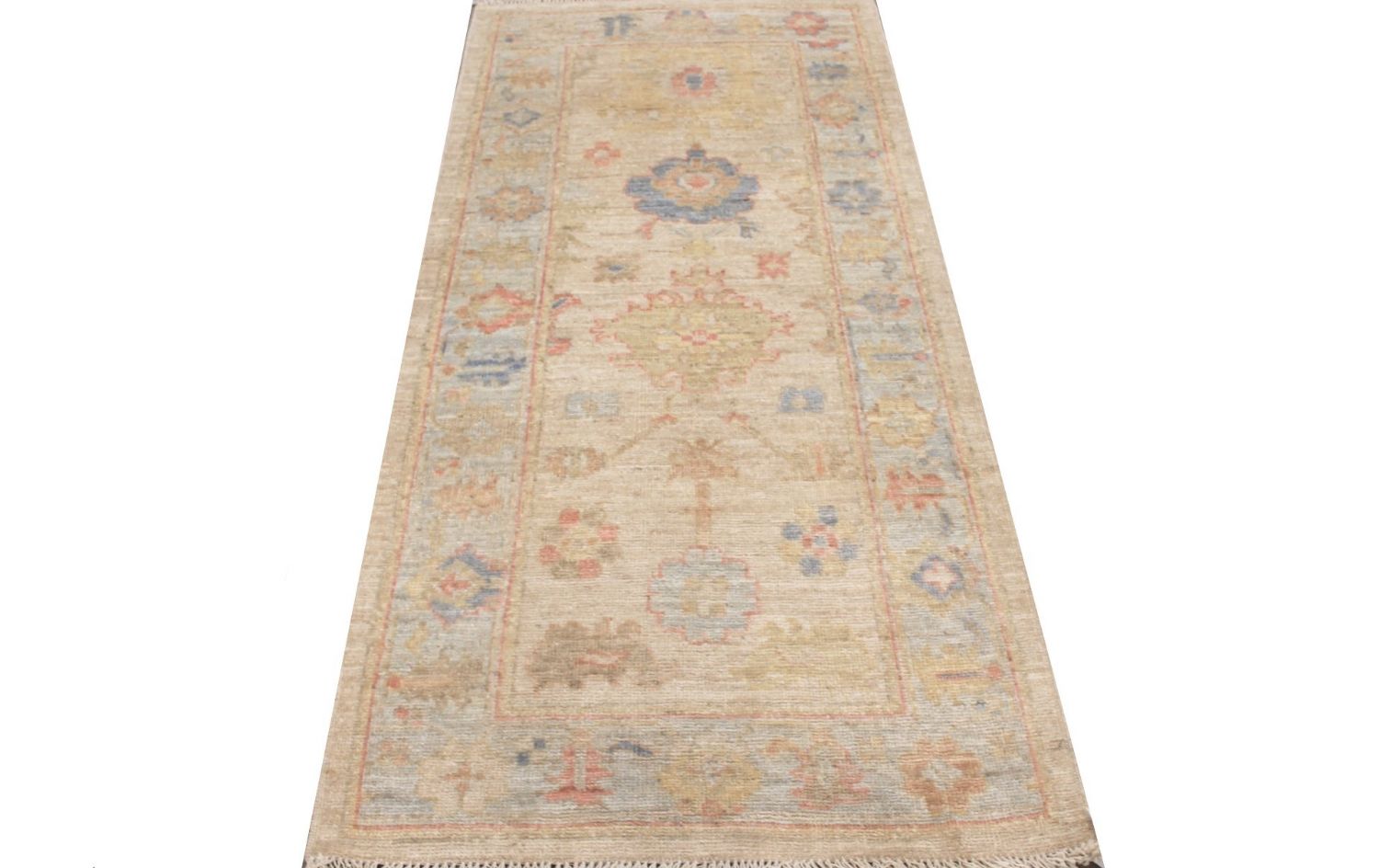 6 ft. Runner Oushak Hand Knotted Wool Area Rug - MR029940