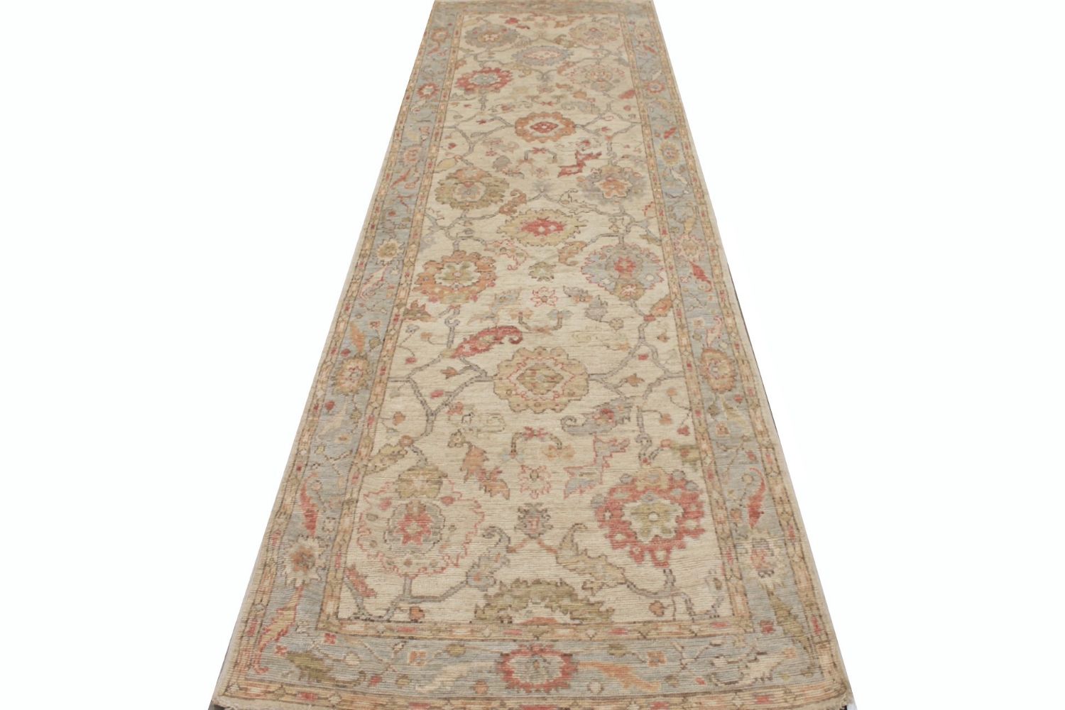 Wide Runner Oushak Hand Knotted Wool Area Rug - MR029945