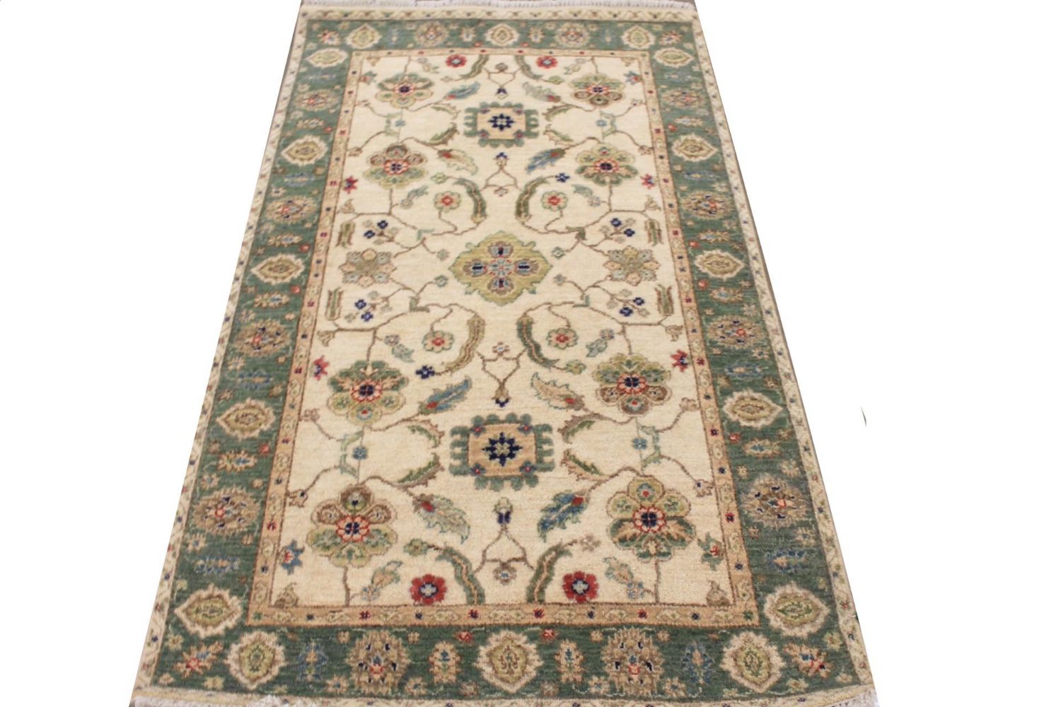 3x5 Traditional Hand Knotted Wool Area Rug - MR030010
