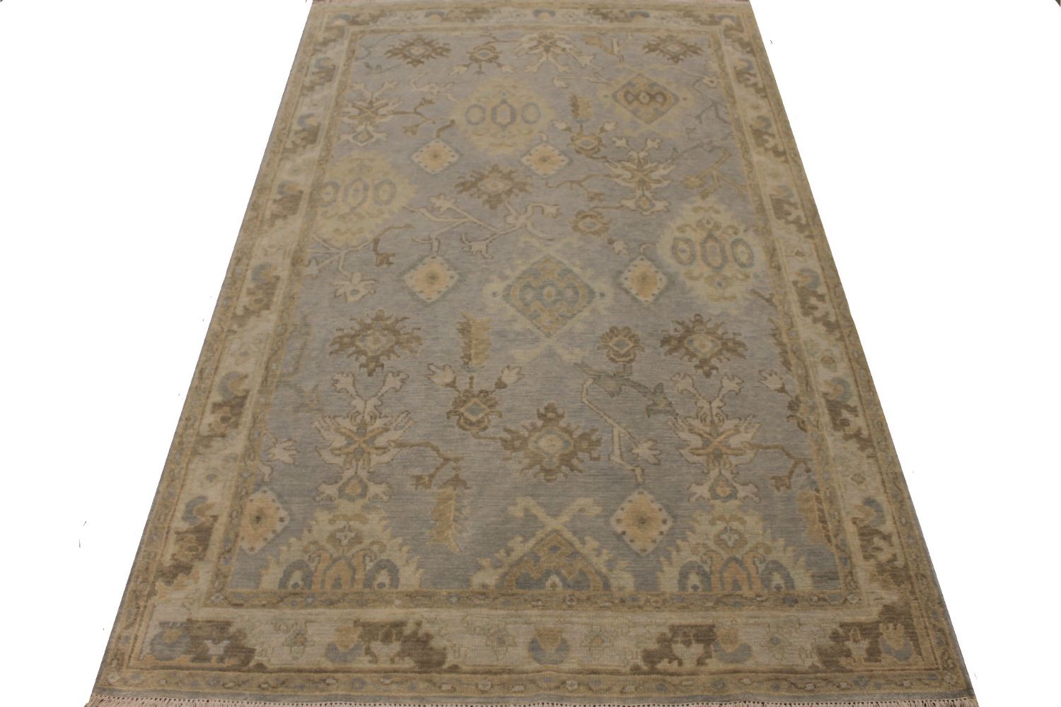 6x9 Oushak Hand Knotted Wool Area Rug - MR030070