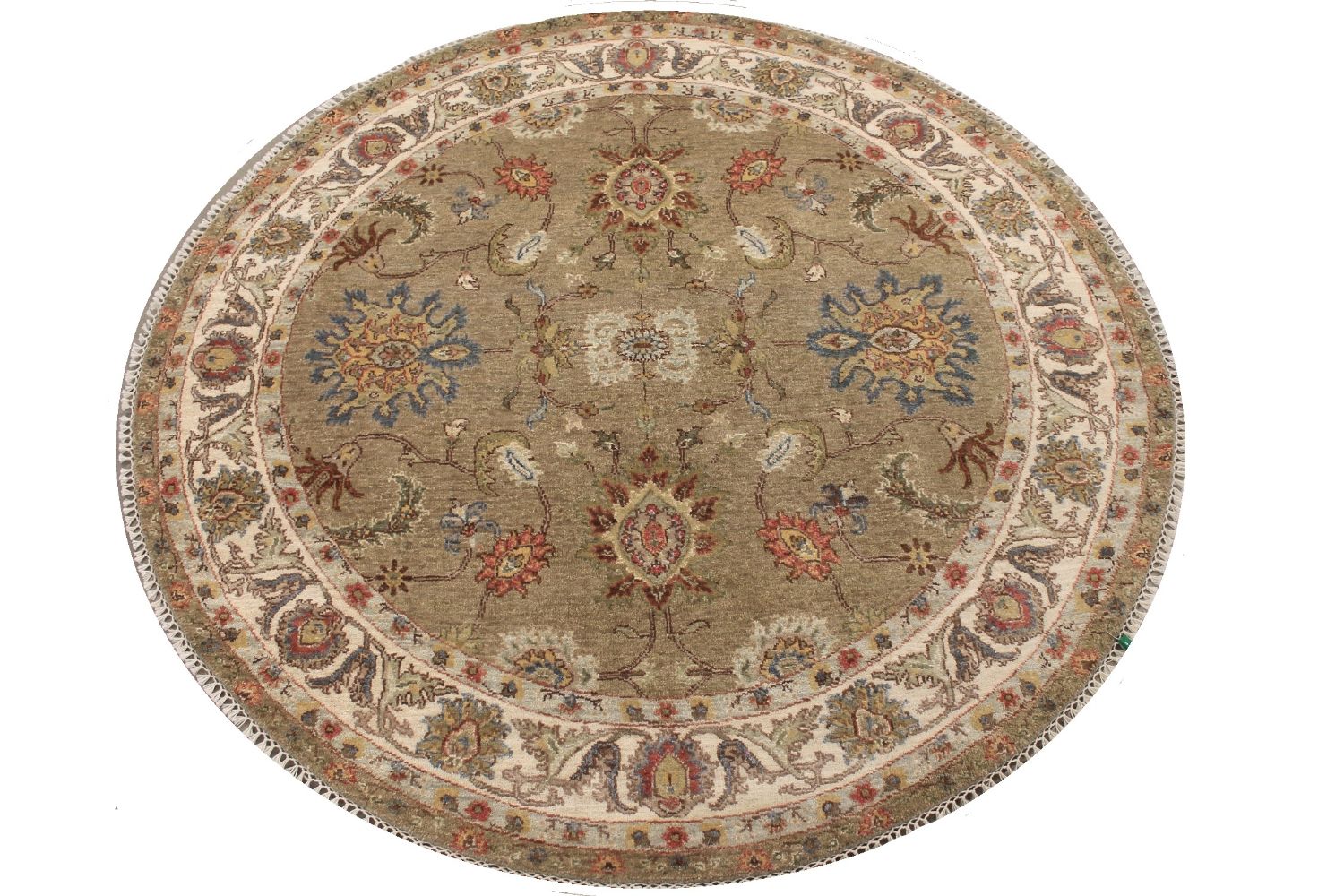 5 ft. Round & Square Traditional Hand Knotted Wool Area Rug - MR030264