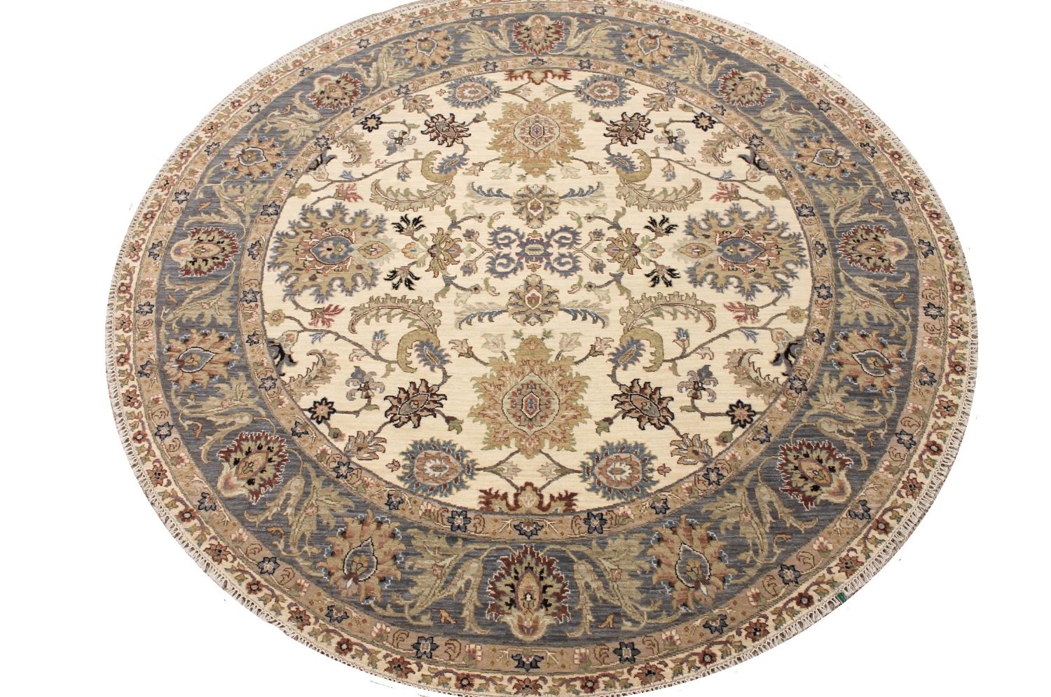8 ft. Round & Square Traditional Hand Knotted Wool Area Rug - MR030364