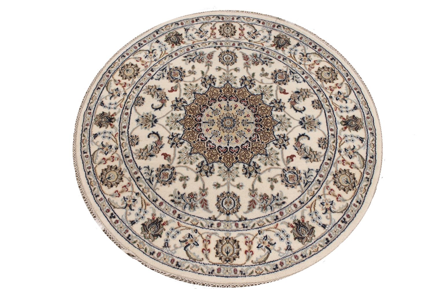 4 ft. Round & Square Traditional Hand Knotted Wool Area Rug - MR30418