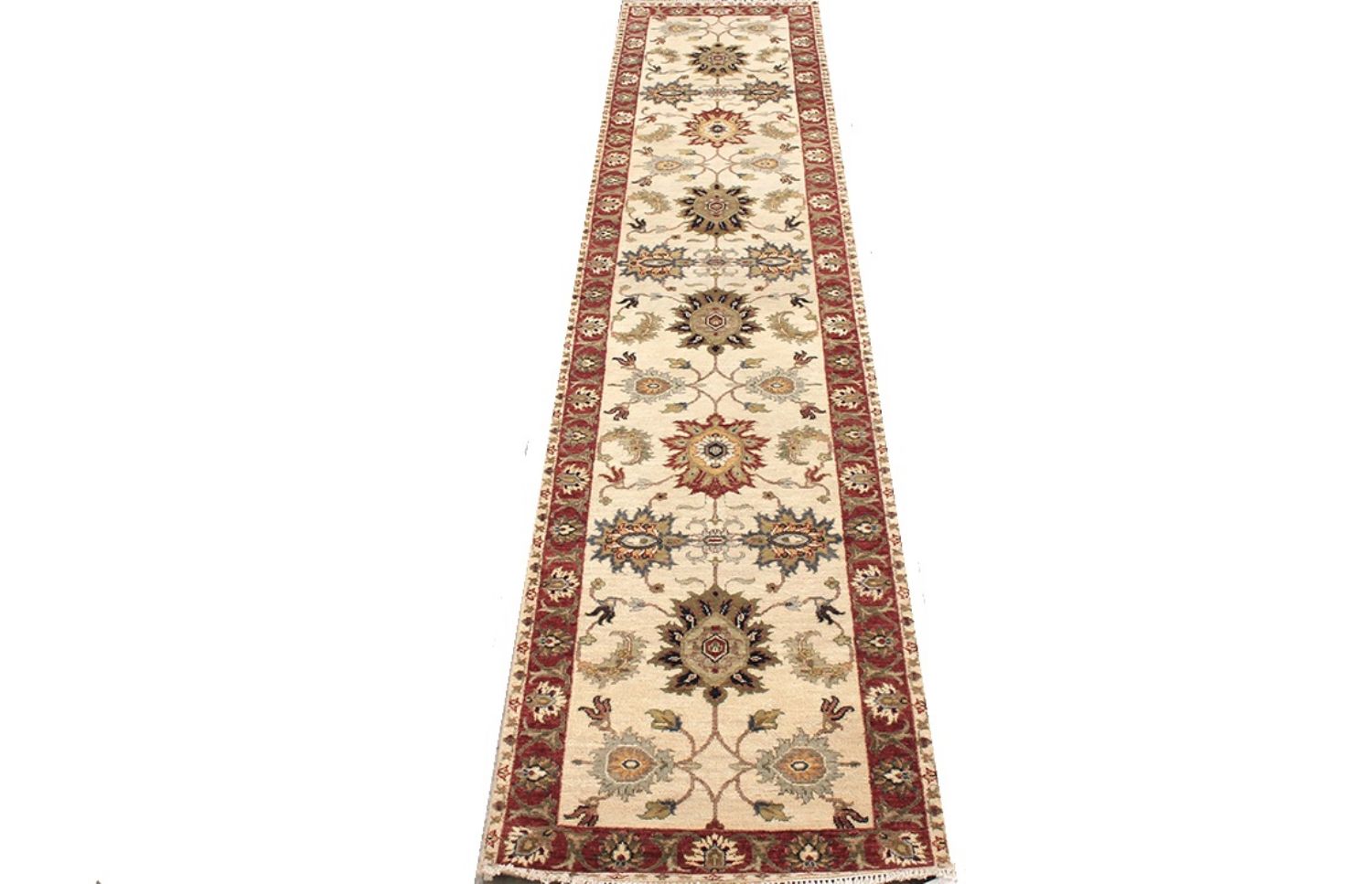 12 ft. Runner Traditional Hand Knotted Wool Area Rug - MR030598