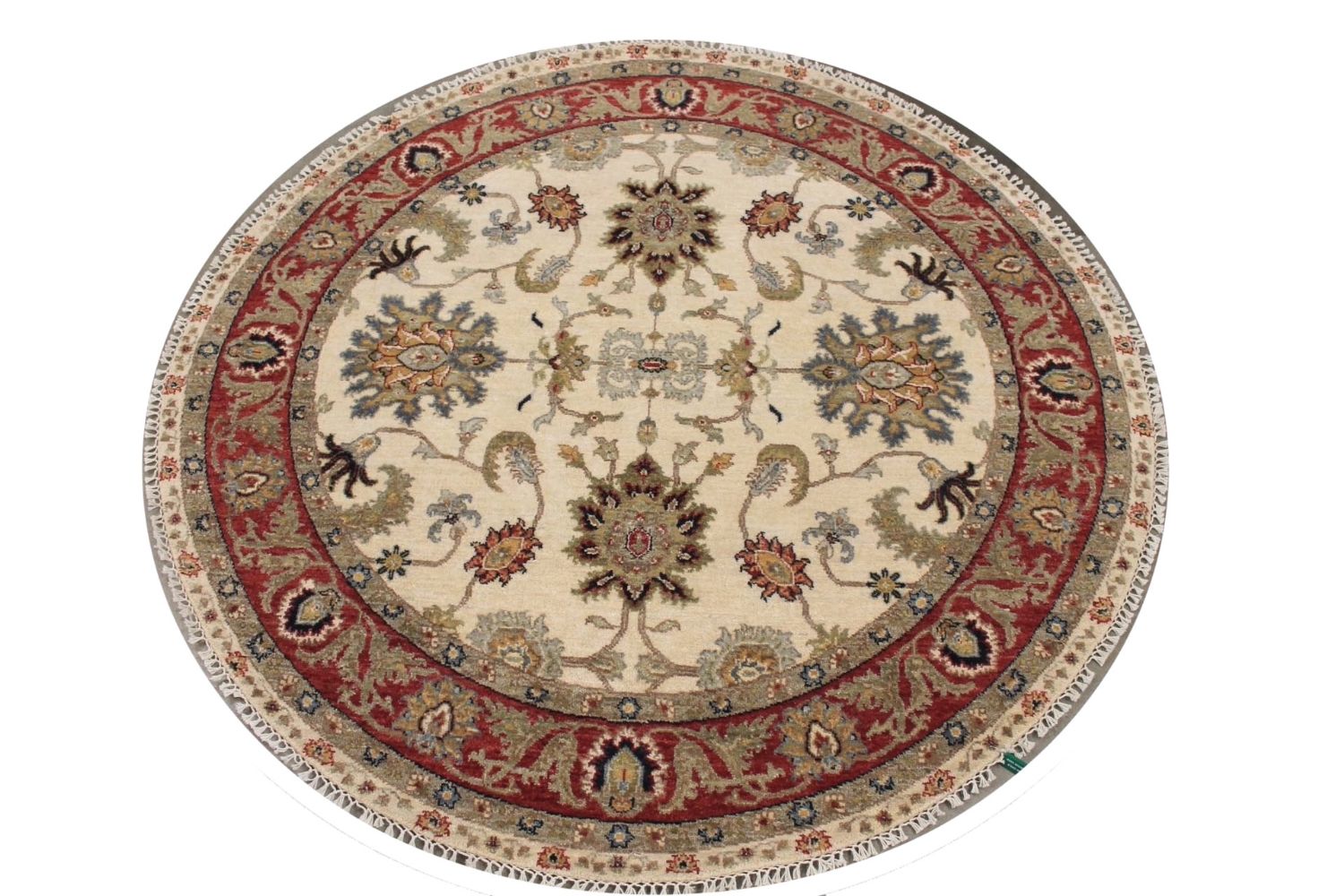 5 ft. Round & Square Traditional Hand Knotted Wool Area Rug - MR030607