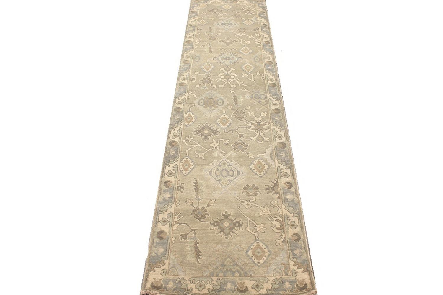 12 ft. Runner Oushak Hand Knotted Wool Area Rug - MR030622