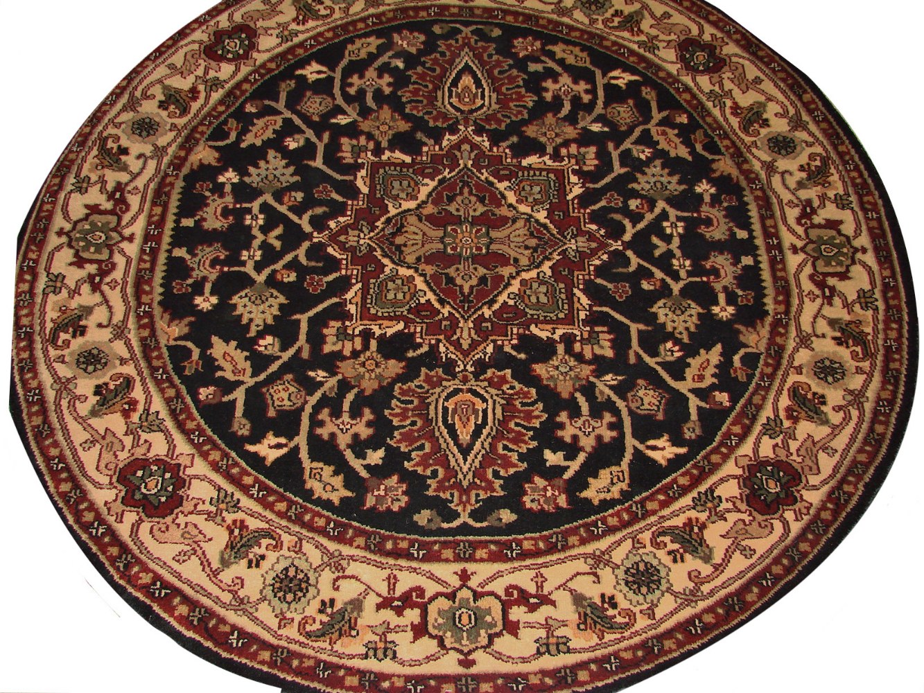 6 ft. - 7 ft. Round & Square Heriz/Serapi Hand Knotted Wool Area Rug - MR0883