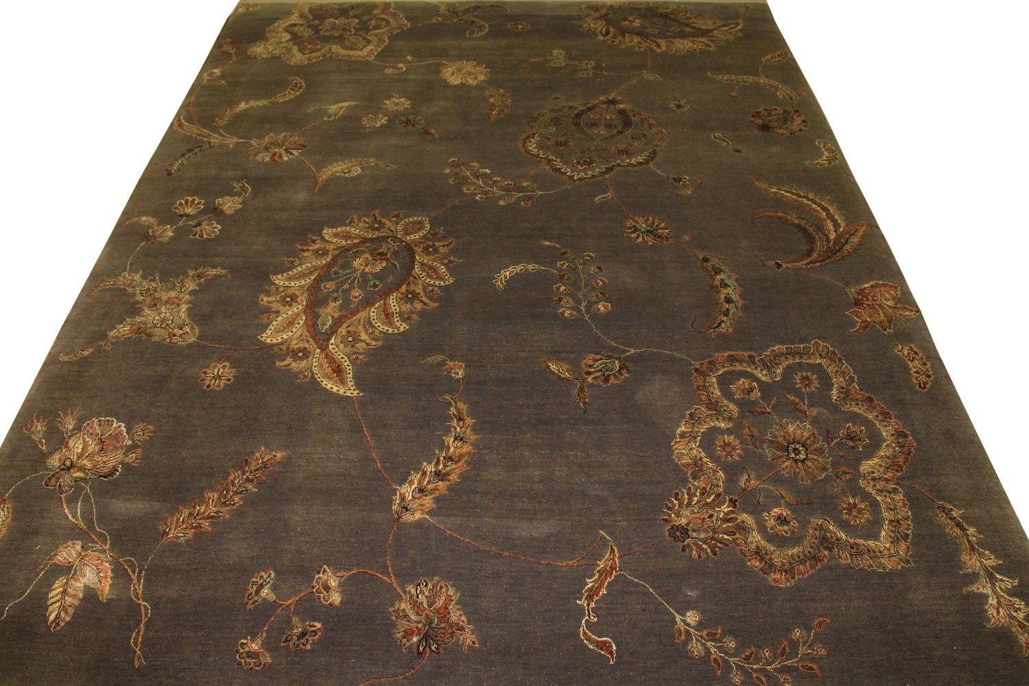9x12 Silk Flower Hand Knotted Wool Area Rug - MR11260