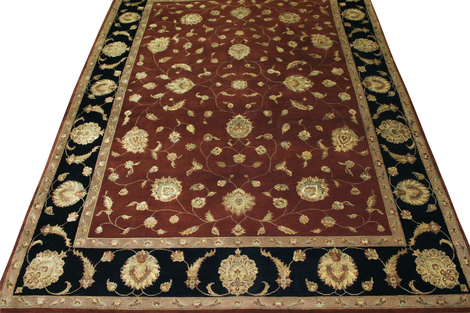 9x12 Silk Flower Hand Knotted Wool Area Rug - MR11749