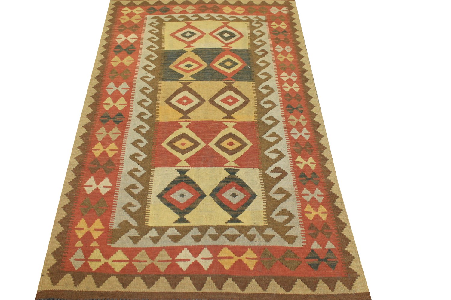 4x6 Flat Weave Hand Knotted Wool Area Rug - MR13326