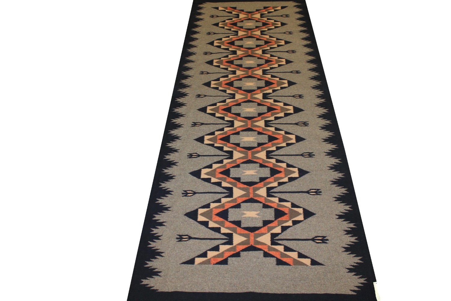 Wide Runner Flat Weave Hand Knotted Wool Area Rug - MR14173