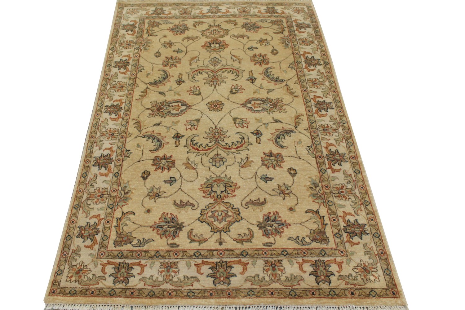 4x6 Traditional Hand Knotted Wool Area Rug - MR14708