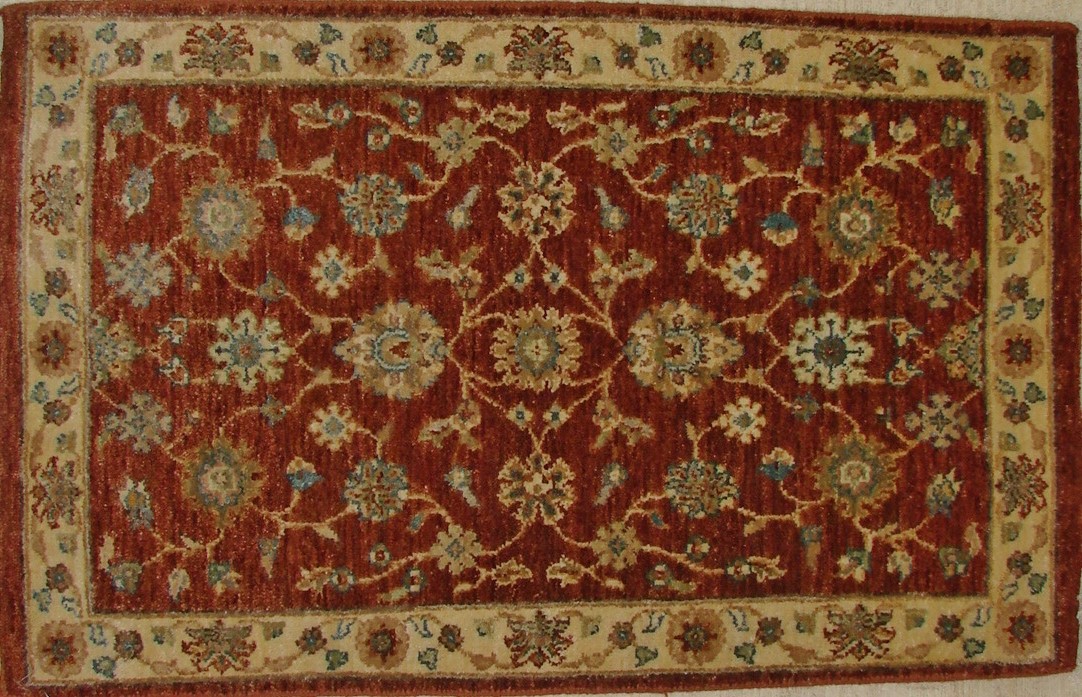 2X3 Traditional Hand Knotted Wool Area Rug - MR17613