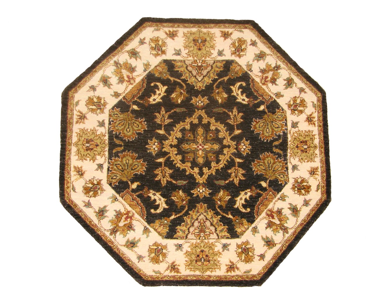 3 ft. Round & Square Traditional Hand Knotted Wool Area Rug - MR18725
