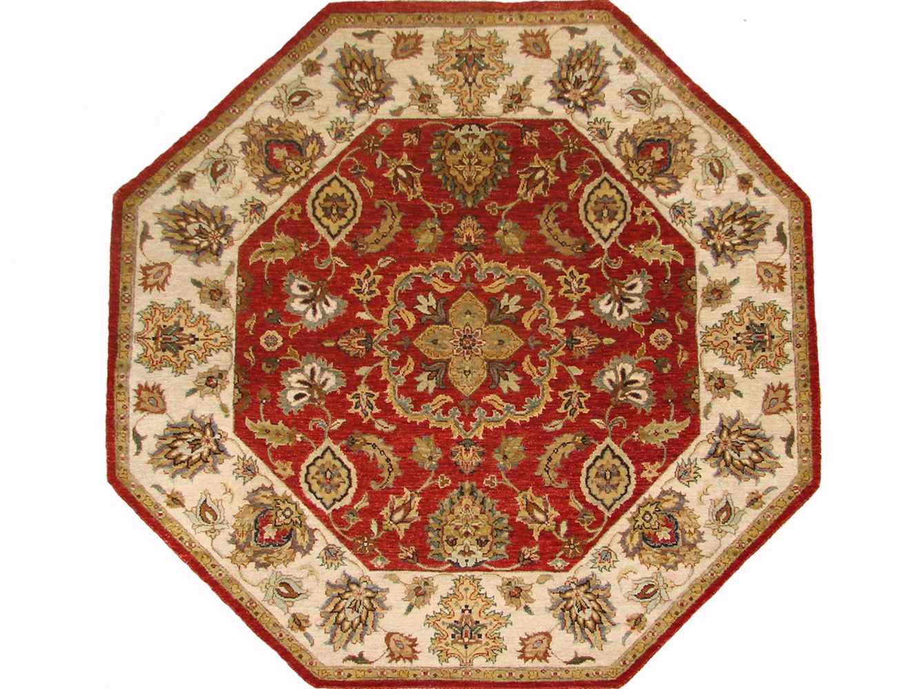 5 ft. Round & Square Traditional Hand Knotted Wool Area Rug - MR18751