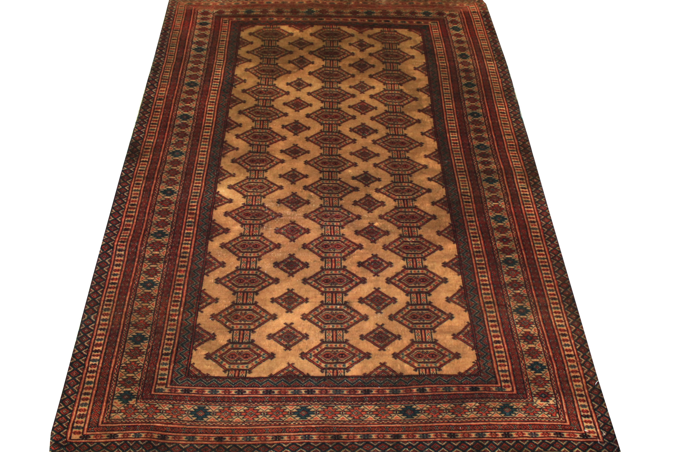4x6 Geometric Hand Knotted Wool Area Rug - MR19449