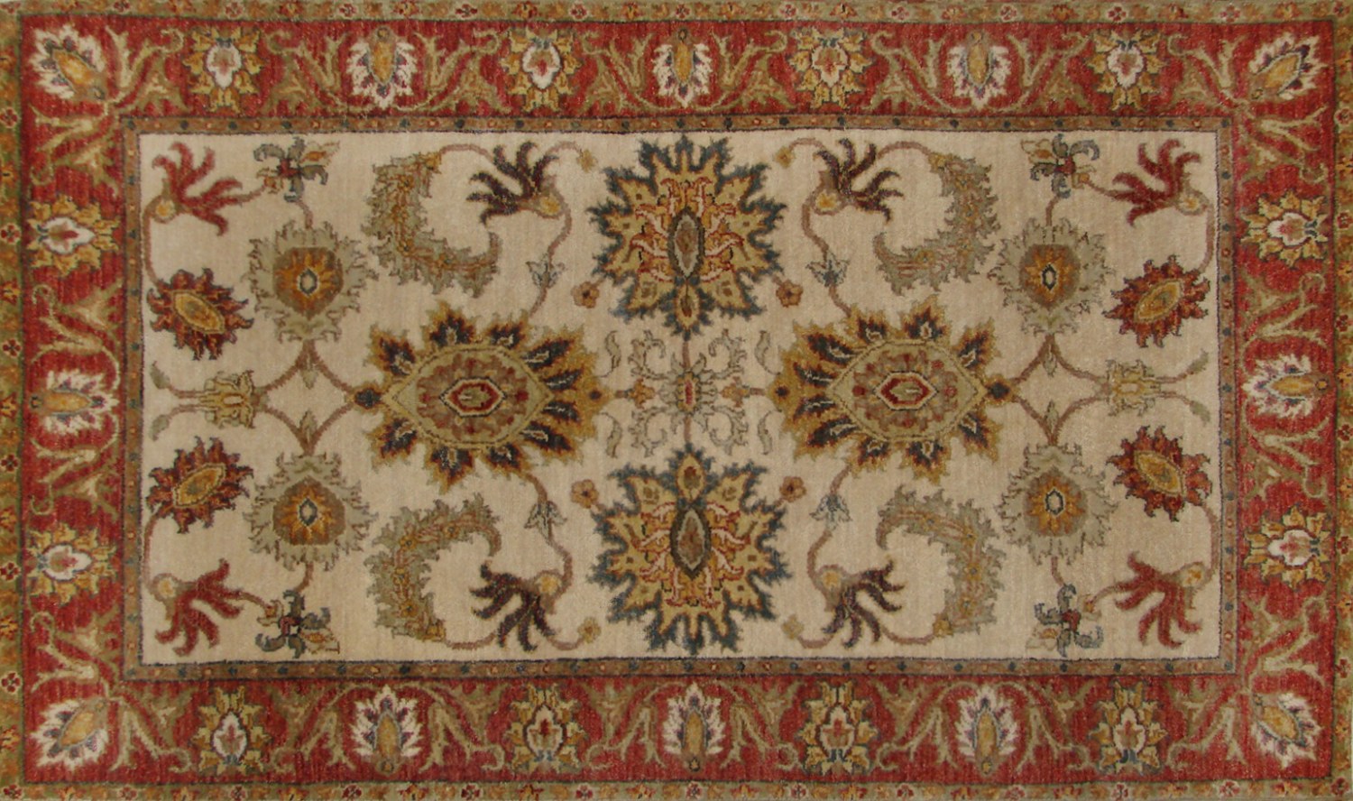 3x5 Traditional Hand Knotted Wool Area Rug - MR19659