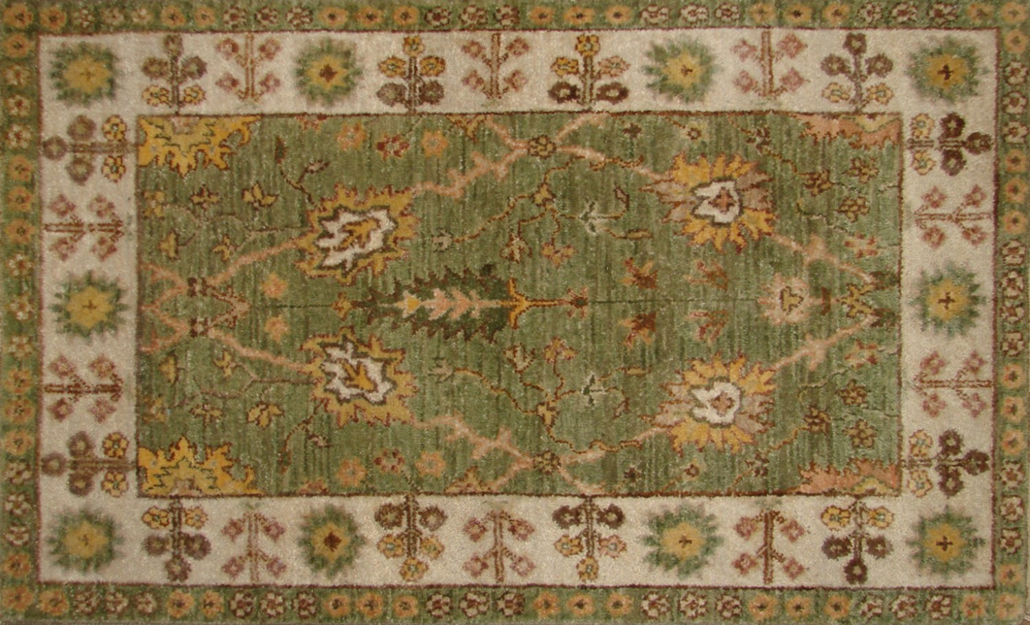 2X3 Traditional Hand Knotted Wool Area Rug - MR19869