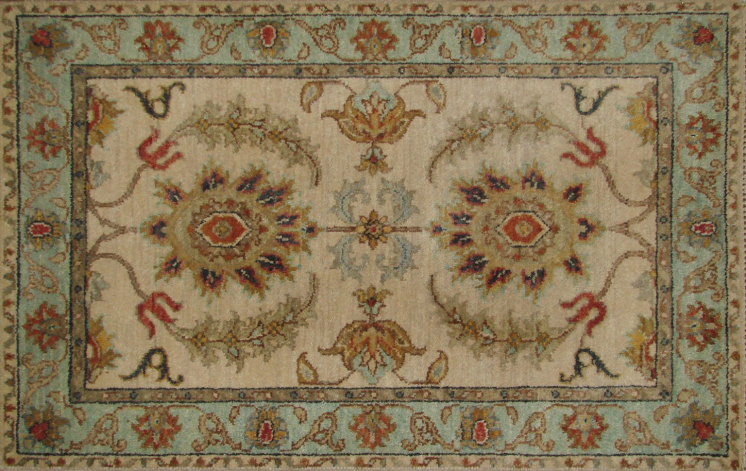 2X3 Traditional Hand Knotted Wool Area Rug - MR19874