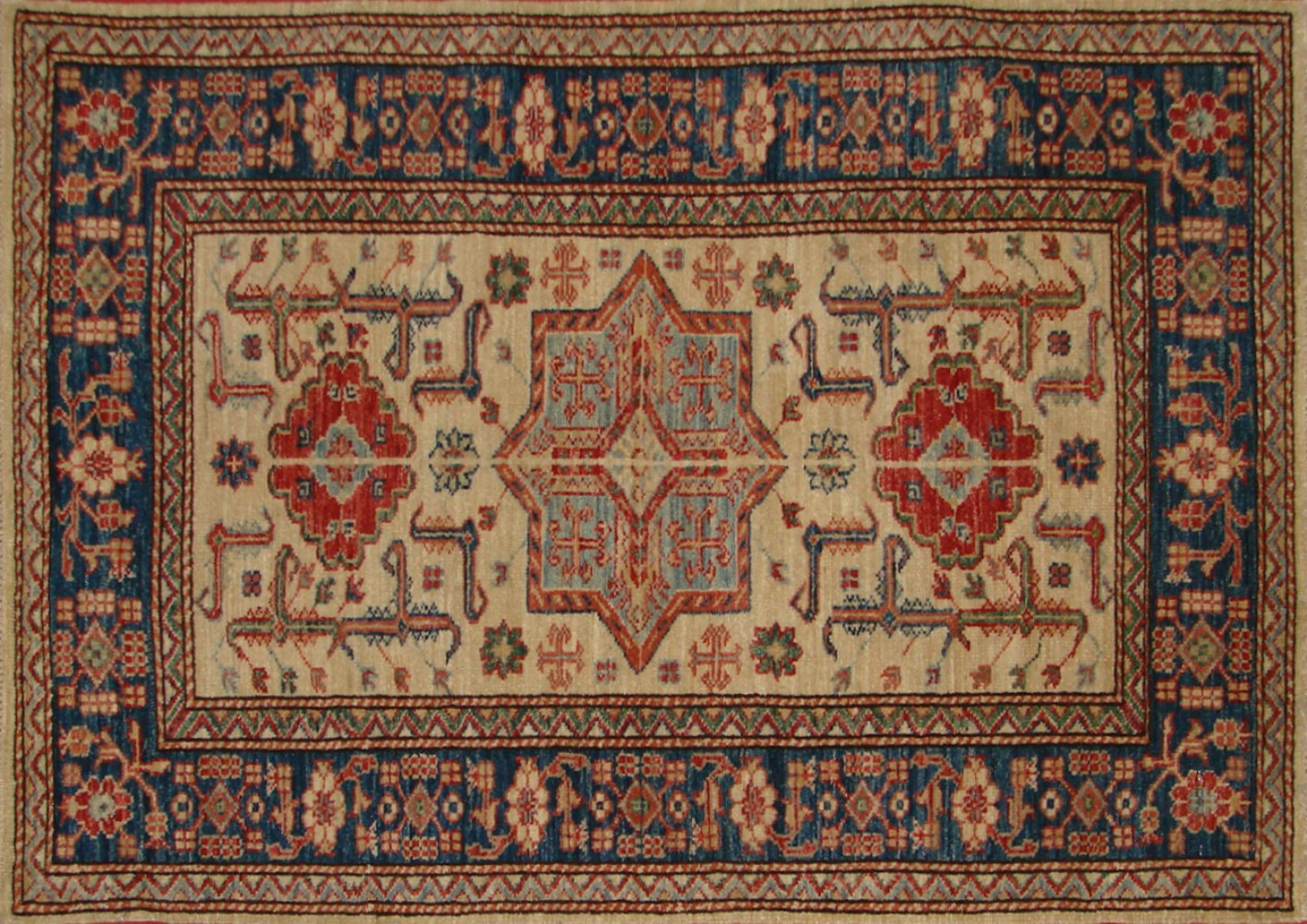 3x5 Kazak Hand Knotted Wool Area Rug - MR19996