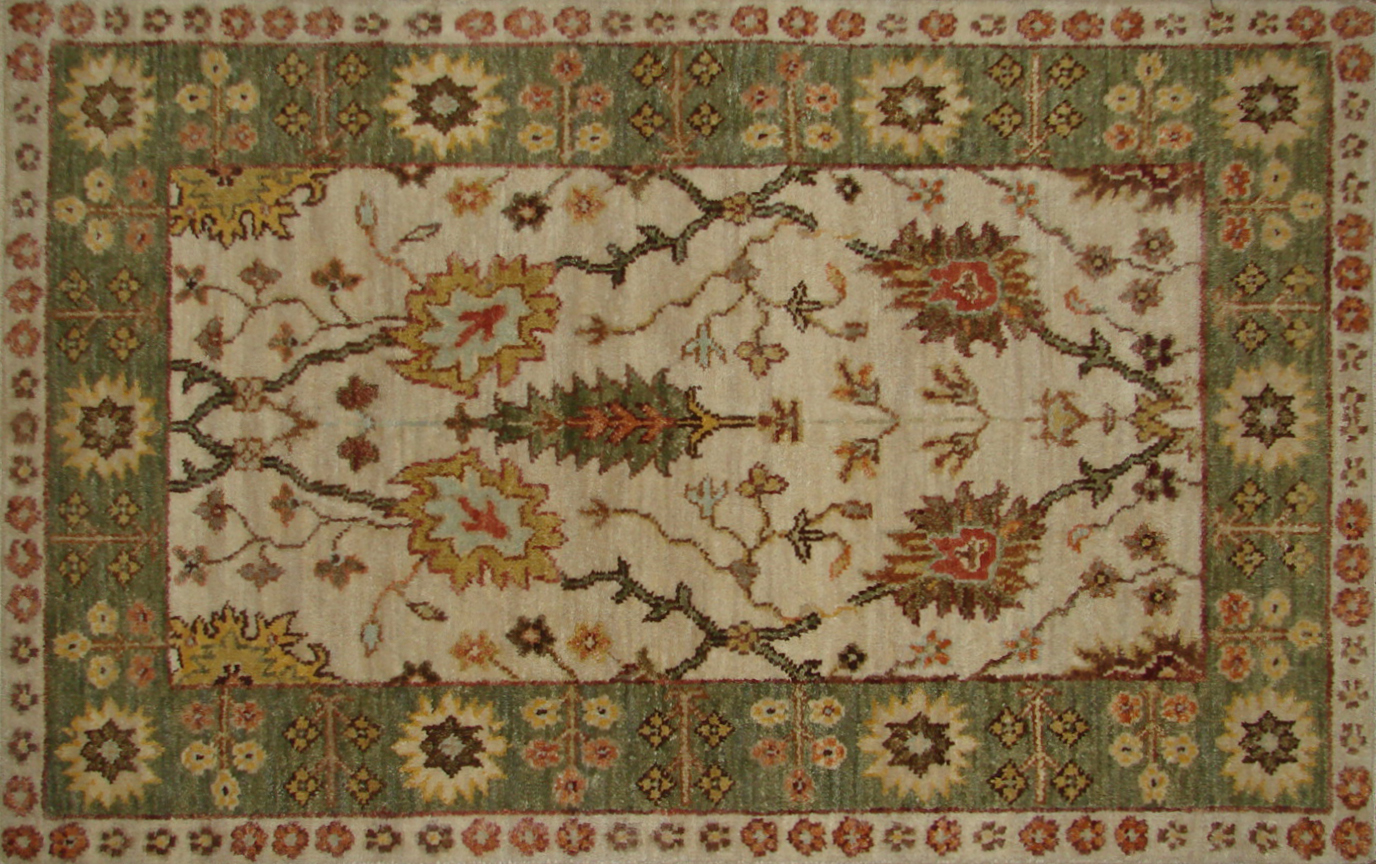 2X3 Traditional Hand Knotted Wool Area Rug - MR20310