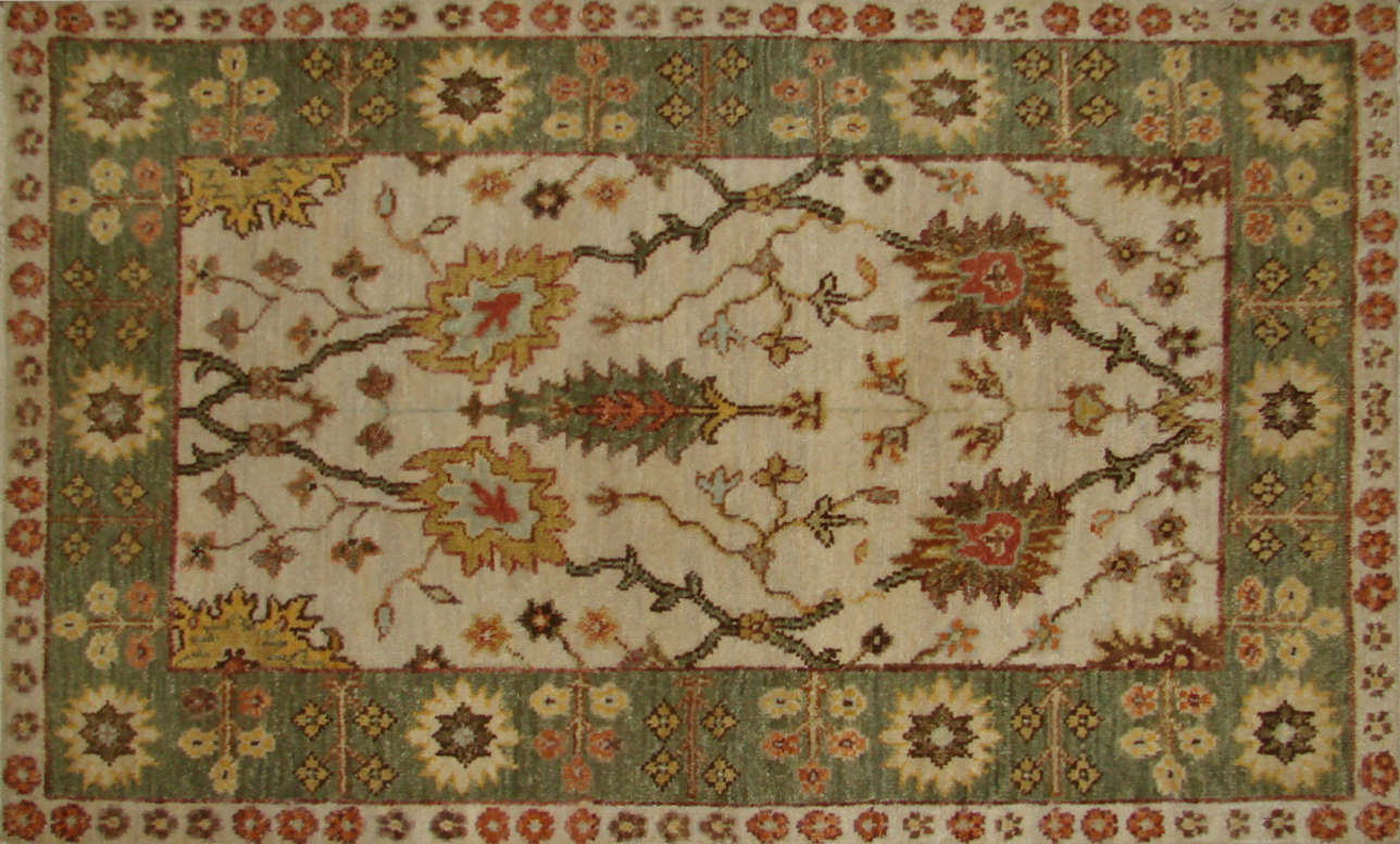 2X3 Traditional Hand Knotted Wool Area Rug - MR20313