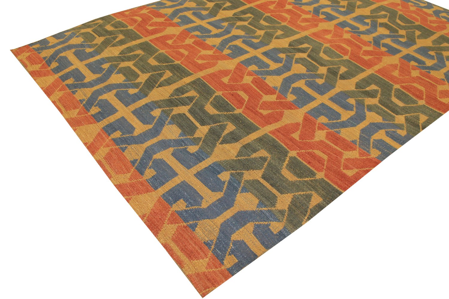 6x9 Flat Weave Hand Knotted Wool Area Rug - MR21026