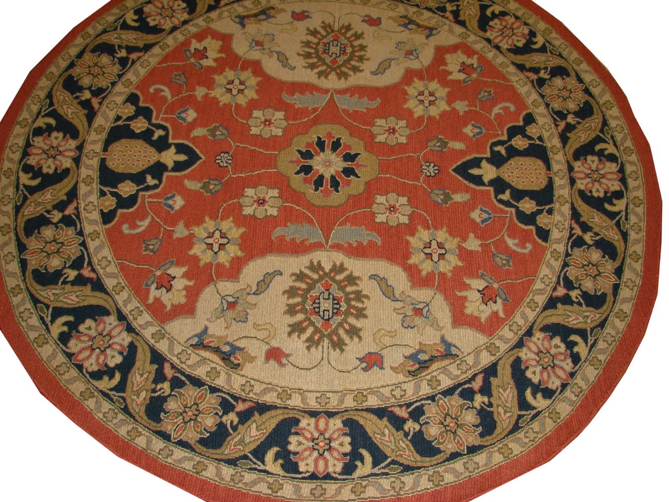 6 - 7 Round & Square Flat Weave Hand Knotted Wool Area Rug - MR2789