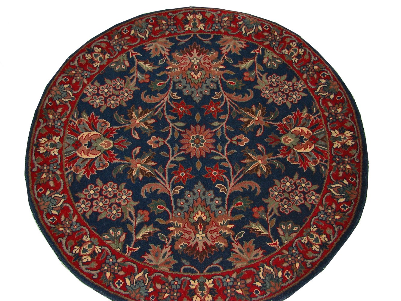 5 ft. Round & Square Traditional Hand Knotted Wool Area Rug - MR5022