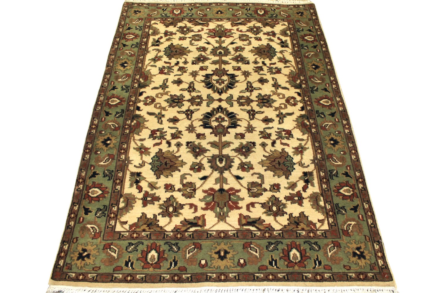 4x6 Traditional Hand Knotted Wool Area Rug - MR7524