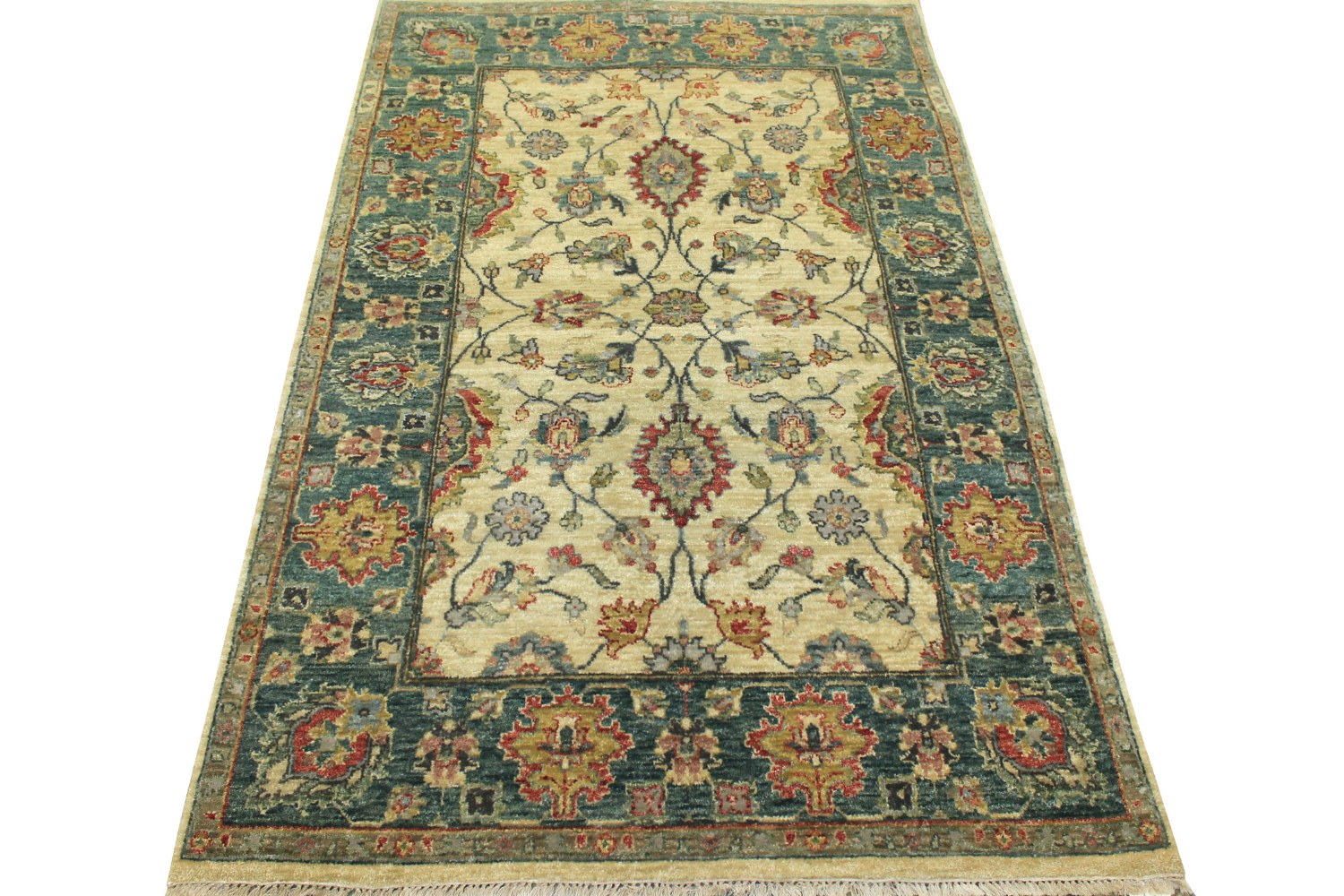 4x6 Traditional Hand Knotted Wool Area Rug - MR8427